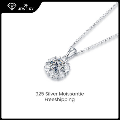 Moissanite Necklace 925 Sterling Silver-Necklace-DH COMPANY-Dreamhjewlry