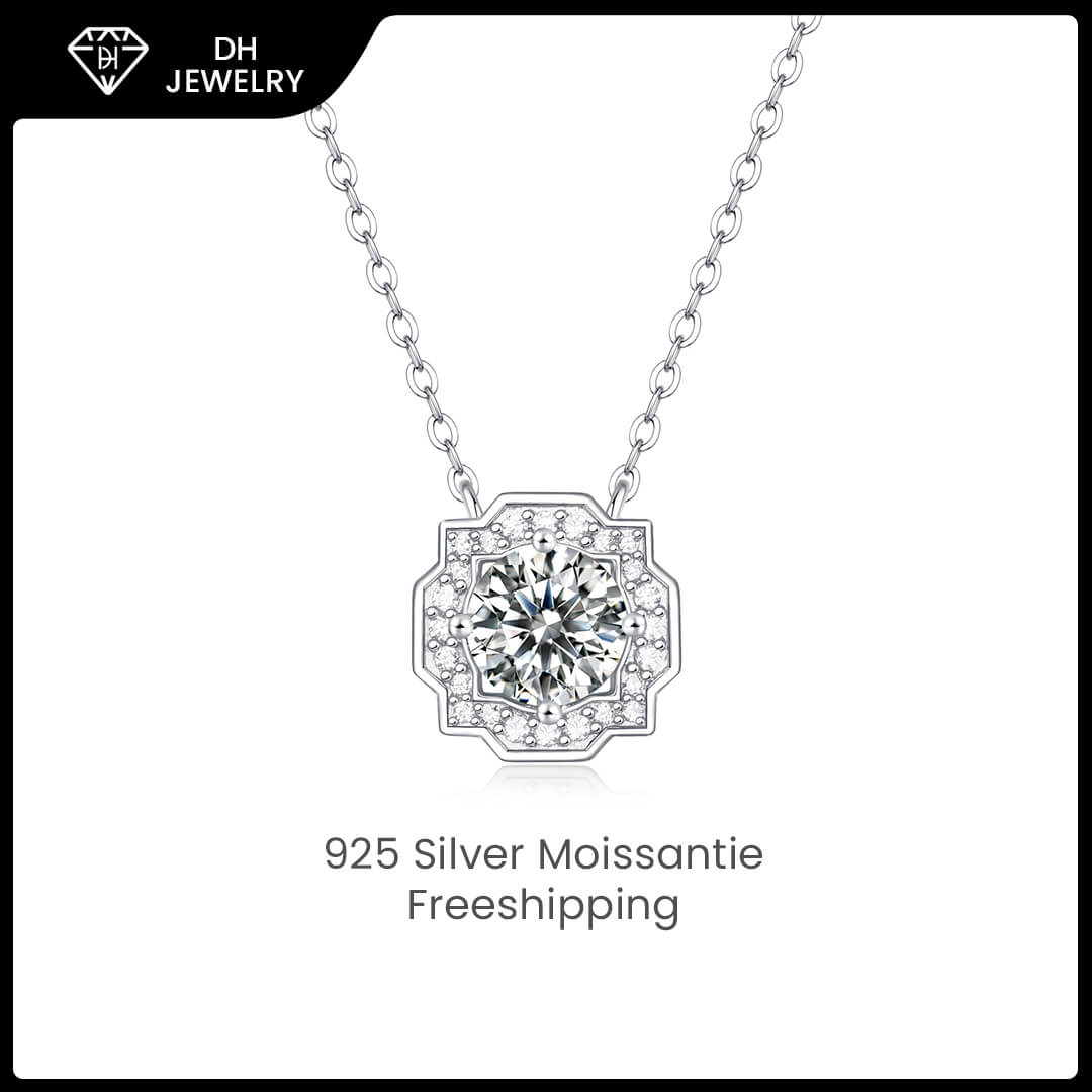 [Unique] [#62]FLASH SALE Moissanite Necklace 925 Sterling Silver