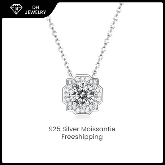 [Unique] [#62]FLASH SALE Moissanite Necklace 925 Sterling Silver