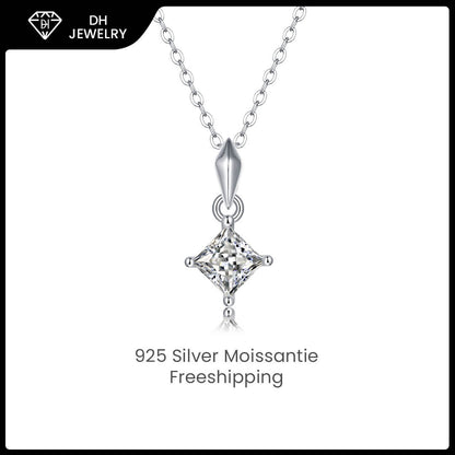 Moissanite Necklace 925 Sterling Silver Cross-Necklace-DH COMPANY-1.0 ct-Dreamhjewlry