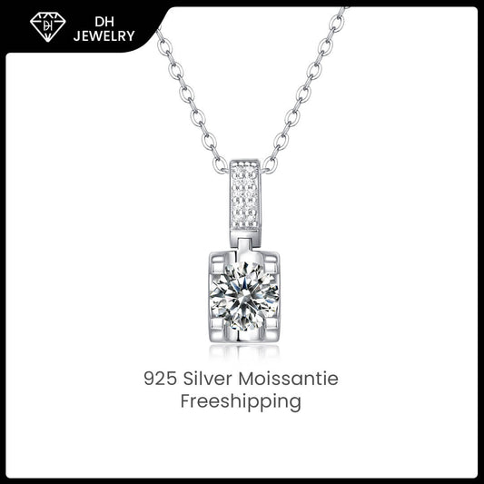 Moissanite Necklace 925 Sterling Silver-Necklace-DH COMPANY-1.0 ct-Dreamhjewlry