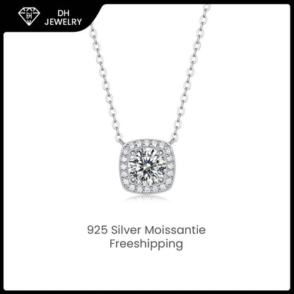 Moissanite Necklace 925 Sterling Silver-Necklace-DH COMPANY-1 ct-Dreamhjewlry