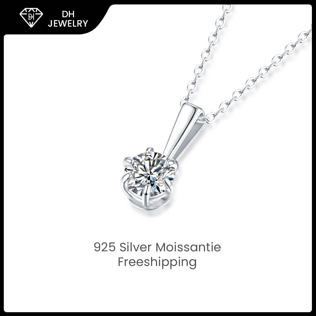Moissanite Necklace 925 Sterling Silver-Necklace-DH COMPANY-Dreamhjewlry