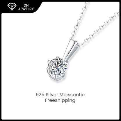 Moissanite Necklace 925 Sterling Silver-Necklace-DH COMPANY-Dreamhjewlry