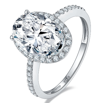 [DH]Special Cutting Moissanite Ring 925 Sterling Silver