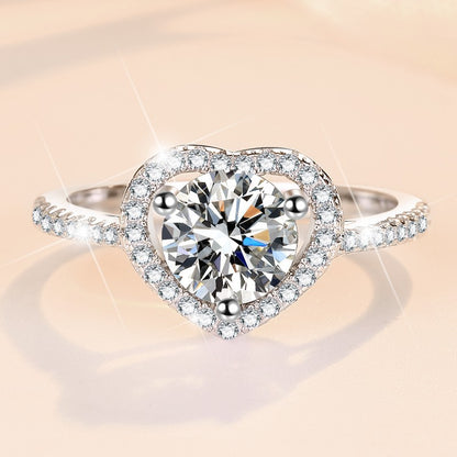 Heart Halo Engagement Ring