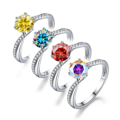 Engagement Ring Moissanite Ring Cross